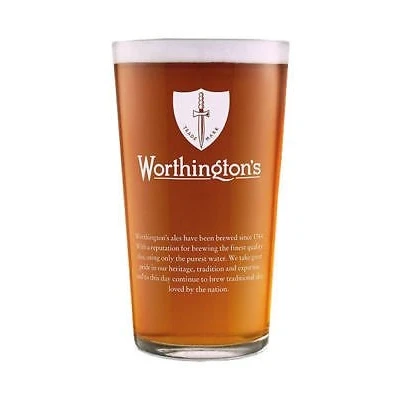 Image of Worthington&#039;s Personalised Engraved 1 Pint Bitter Beer Glass Enter Your Own Custom Text.
