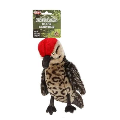 Image of Animal Instincts Forest Friends Squeaky Plush Dog Toy Soft Comfort Puppy Walter Woodpecker Large