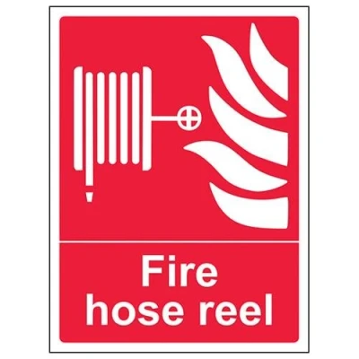 Image of V Safety Fire Hose Reel Sign 150mm x 200mm 1mm Rigid Plastic