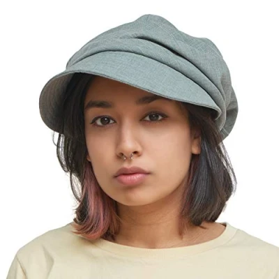 Image of CHARM Organic Cotton Sun Hat for Women Summer Spring Folding Visor UV Protection, Chemo and Sensitive Skin Grey