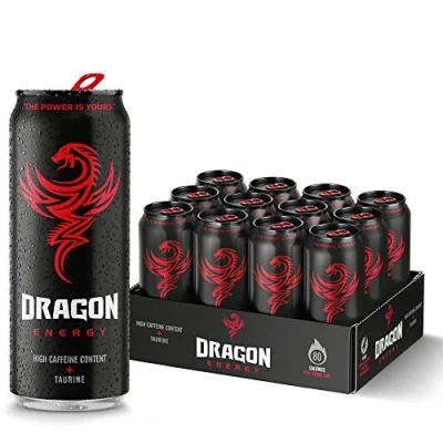 Image of Dragon Original Energy Drink, High Caffeine Content &amp; Taurine, BVITS* B3, B5, B6 B12, Proudly British, 100% Recyclable 12 x 500 ml Cans