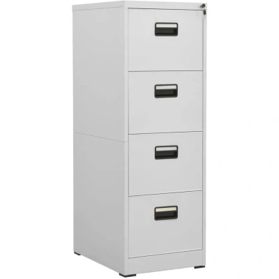 Image of vidaXL Filing Cabinet Light Grey 46x62x133 cm Steel