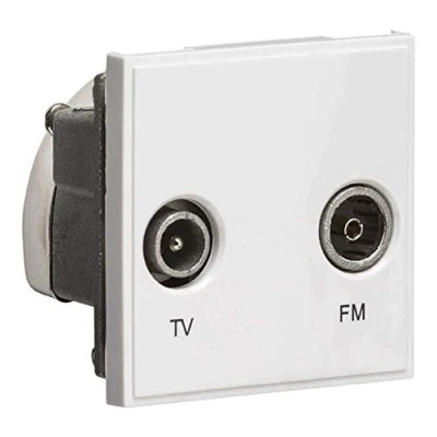 Image of KnightsBridge Diplexed TV /FM DAB Outlet Module 50 x 50mm White