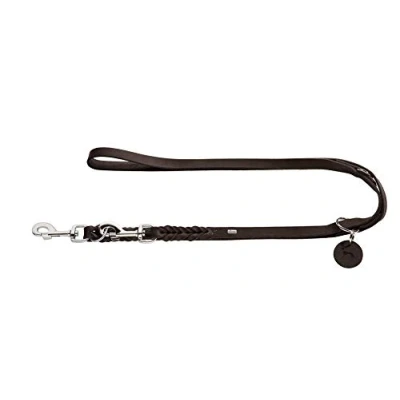 Image of HUNTER Training leash Solid Education, 13/250 Soft genuine cow leather, dark brown