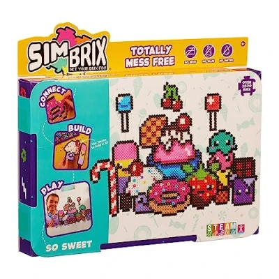 Image of Character Options 07999 Simbrix Feature Pack So Sweet with 2500+ brix Creative Activity STEAM Arts and Crafts Kids’ Toys for Girls &amp; Boys Ages 5 up
