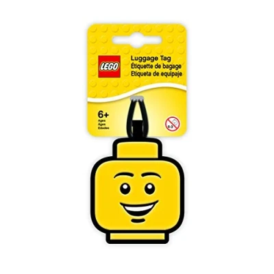 Image of Lego Lights IQLUG 51167 Face Luggage Tag, Yellow