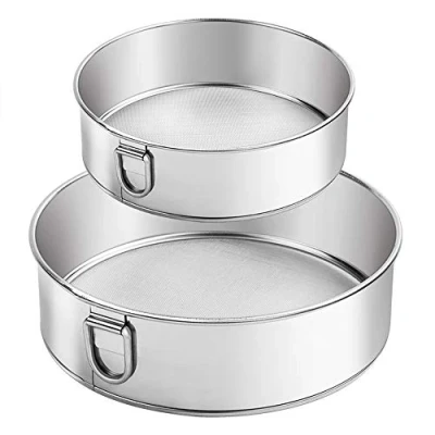 Image of webake Flour Sieve Stainless Steel Strainer Kitchen Fine Mesh Sifter for Baking 2 Pcs 15 cm 40 20 60