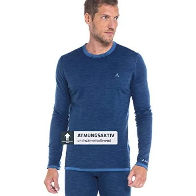 Image of Schöffel Men&#039;s Merino Sports Shirt 1/1 Sleeve M, Temperature Regulating Long Sleeved Shirt, Breathable Functional Underwear in Wool Quality