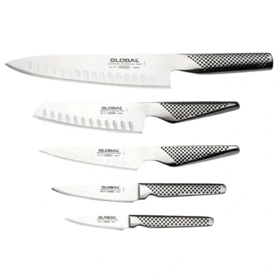 Image of Global 5 Piece Knife Set with Block G 525/NB