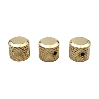 Image of Guyker 3Pcs Potentiometer Control Knobs with 6mm(0.24) Dia. Shaft Pot High Grade Knurled Volume Tuning Audio Knob Replacement for Electric Guitar or Precision Bass CNC Machined(Golden)