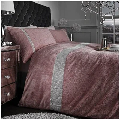 Image of GC GAVENO CAVAILIA Teddy Duvet Cover Double, Bedding &amp; Linen Set, Snuggle Warm Fleece Quilt Covers, Blush Pink