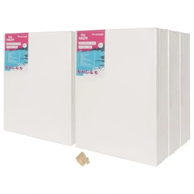 Image of Fax Potato 30cm x 40cm Framed Canvas 60x Large 1.5cm Pre Stretched Canvases with Wedges 100% Cotton Triple Primed Acid Free 280GSM Medium Grain Artist Board Blank for Painting, Acrylic, Oil