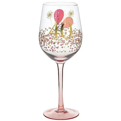 Image of Shudehill Giftware Rush Blossom 40th Birthday Wine Glass JD 331783