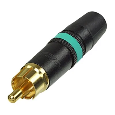 Image of Rean NYS373 5 Phono RCA Connector. Male Jack Plug. Green Marking