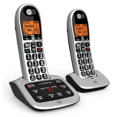 Image of BT 4600 Cordless Landline House Phone, Big Buttons, Advanced Nuisance Call Blocker, Block Hot Key, Answer Machine, Twin Handset Pack