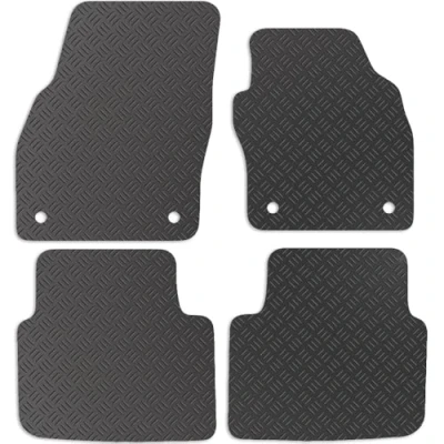 Image of Carsio Rubber Car Mats For Skoda Scala 2019+ Onwards Tailored Fit Floor Mat Set Complete Accessory Black Custom Fitted All Weather &amp; Heavy Duty, Anti Slip Backing with Clips