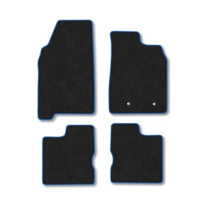 Image of Car Mats Compatible with Dacia Duster (2018 ) [With Passanger Drawer] Tailored Fit Blue Carpet Floor Set Accessory Custom 4 Pieces Anti Slip Backing &amp; Binding Trim Edge