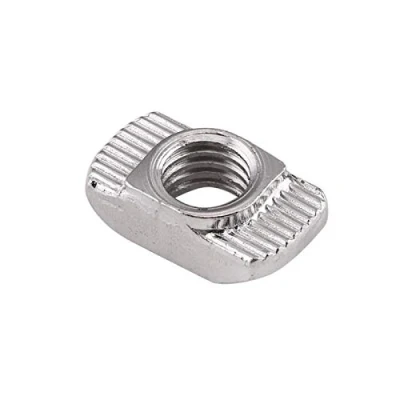 Image of 50pcs T Nut Hammer Head M6 Galvanised Silver Carbon Steel Fastener Aluminium Profile Extrusion Slot European Standard (EU30 x 16.5 8)