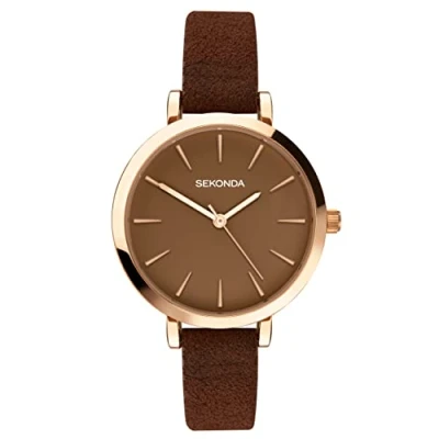 Image of Sekonda Hanne Ladies 35mm Three Hand Minimal Analogue Quartz Watch with Rose Gold Case