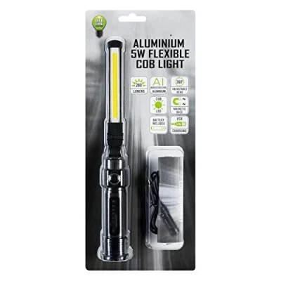 Image of Blue Spot Tools 65317 Electralight Aluminium 5W Flexible COB Light (280 Lumens), Black