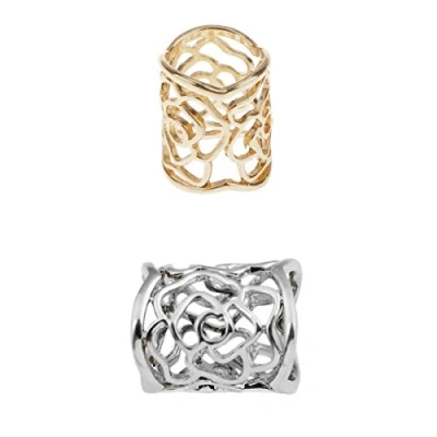 Image of MagiDeal 2 Pieces Women&#039;s Elegant Scarf Clips Scarves Buckle Silk Rings Holder