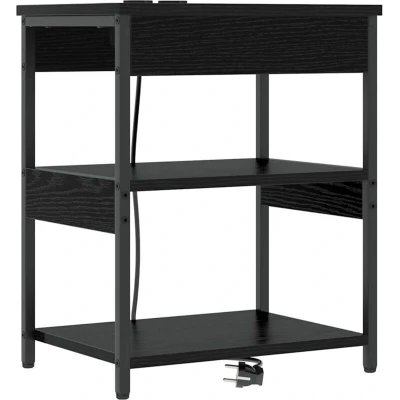 Image of Bedside Cabinet Black oak 41 x 31 51 cm Engineered wood Vidaxl