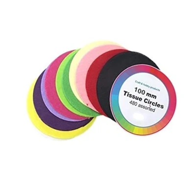 Image of 480 Assorted Colours Tissue Paper Circles for Kids Crafts 100mm