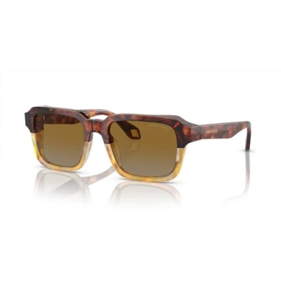 Image of Giorgio Armani Man AR8194U 6034B2 Sunglasses Acetate Havana Brown Squat Normal Sfumato