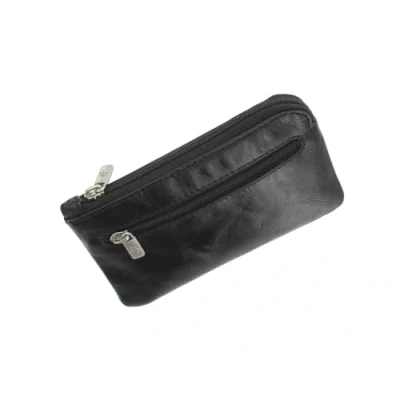 Image of Visconti Monza Collection Geno Leather Coin Purse with Keyring MZ19 Black