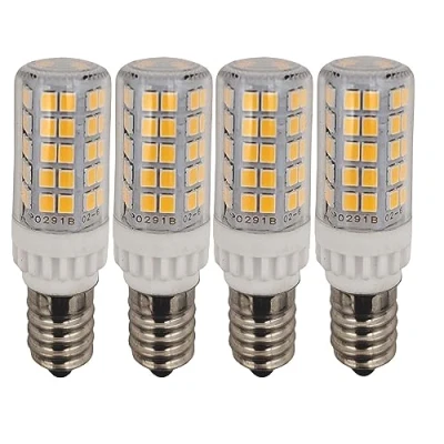 Image of QLEE led E14 Corn Light Bulb 5w 600lm Appliance Salt Refrigerator Sewing Machine 60 Watt C7 Incandescent T2 Halogen Ceiling Fan Lighting Warm White 4 Pack
