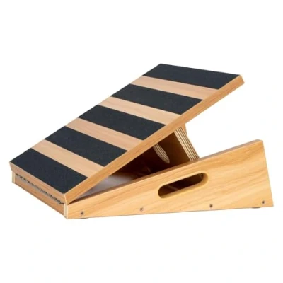 Image of Professional Mid Size Wooden Slant Board, Adjustable Incline Board and Calf Stretcher Extra Side Handle Design for Portability 16&quot; X 12.5&quot;, 5 Positions (200 KG Capacity, Partial Coverage)