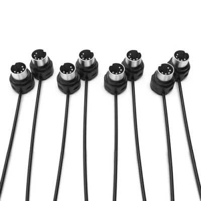 Image of CME MIDI Cable 4 Pack 3FT / 90cm, 5 pin DIN, Low profile Mirrored 45 Degree Angled Ultra Thin Plugs for Compact Spaces Ideal Interface, Pedalboard, Keyboard