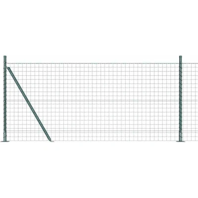 Image of vidaXL Euro Fence with 13 Flanged Posts 1x25 m Galvanised Steel