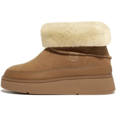 Image of Fitflop Women&#039;s Gen FF Ultra Shearling Mini Boot Ankle, Chocolate Brown, 8 UK