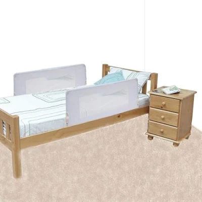 Image of Safetots Double Sided Bed Rail, White 100cm Wide x 40cm Tall, Toddler Guard For Safety, Secure Child Bedrail Each Side Of The