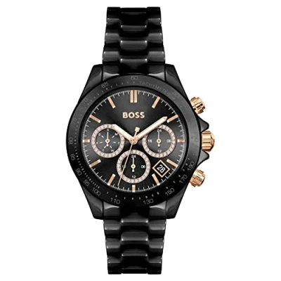 Image of BOSS Analogue Multifunction Quartz Watch for Women with Black Ceramic Bracelet 1502633