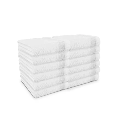 Image of Blue Canyon Face Cloth, Bathroom Soft Towels, Woven LightWeight, Quick Dry, Reusable Bacteria Resistant, Skin Friendly, Makeup Remover Cloth 30 * cm, 500 GSM, PACK OF 12, (WHITE)