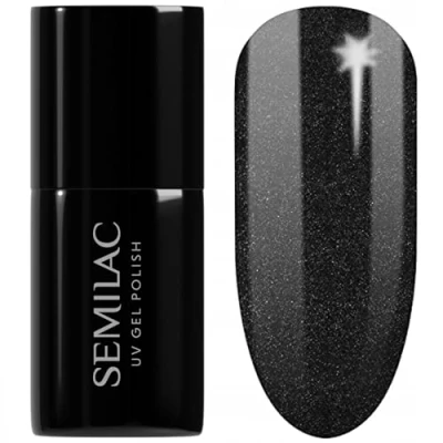 Image of SEMILAC 394 Sparkling Midnight Date Nail UV Gel Polish Long Lasting and Easy to Apply Soak off UV/Led Perfect for Home Professional Manicure Pedicure 7 ml