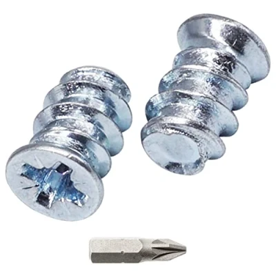 Image of SKIR&#039;CO (50 pcs) Zinc Plated Euro Screws 5.8 x 9 mm, Drawer Runner Screws, Flat Countersunk Head, Hinge
