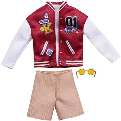 Image of Barbie Fashion Pack HJT25 Ken Doll Clothes Outfit Bomber Jacket Shorts Sunglass