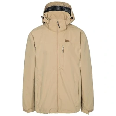 Image of Trespass WEIR Waterproof Rain Jacket with Concealed Hood Tan, XX Small
