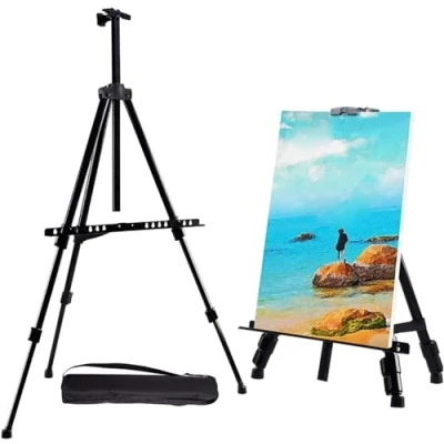 Image of ARA CHOICE Professional Artist Painting Easel Display Stand Adjustable Tripod Drawing Board Painters Art Sketch Folding Alluminium Floor &amp; Table with Bag Party