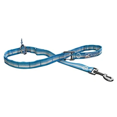 Image of Kurgo RSG Dog Stub Leash, Walking Lead, Adjustable, MOLLE Compatible, Coastal Blue
