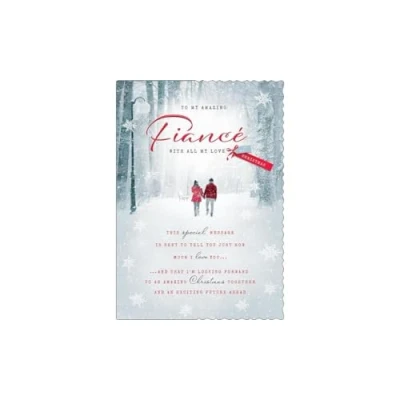 Image of Avant Garde Studios Christmas Card, Fiance, Couple 10 x 7 inches Piccadilly Greetings