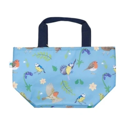 Image of ECO CHIC Lightweight Foldable Insulated Lunch Bag Water Resistant Cooler (RSPB Birds Blue)
