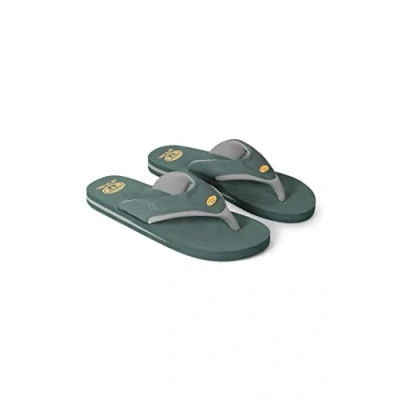 Image of Animal Jekyl Mens Flip Flops Slip on, Lightweight &amp; Comfortable Footwear with Soft Padded upper Straps Best for Spring Summer Outdoors Green Adult Shoe Size 7