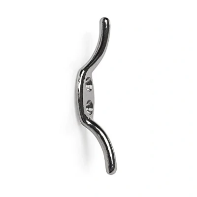 Image of Merriway® BH01585 (2 Pcs) Cleat Hooks, 75mm (3 inch) Polished Chrome Pack of 2 Pieces