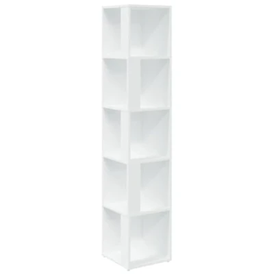 Image of vidaXL Corner Cabinet Home Bedroom Living Room Office Furniture Decor Book Storage Standing Shelf Unit Chipboard White
