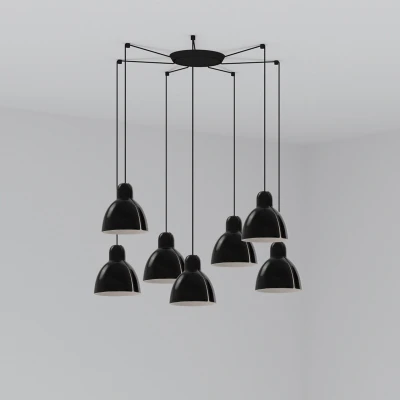 Image of Venice 7 Light Black Cluster Drop Pendant Lamp