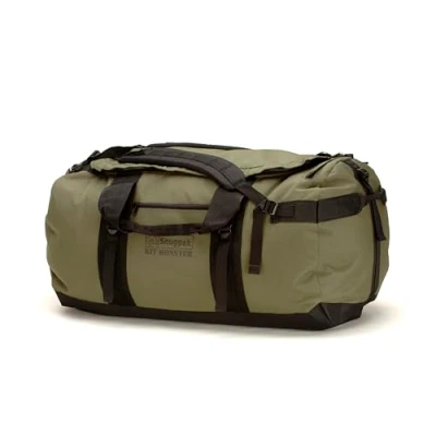 Image of Snugpak Kitmonster 120 WTGE Heavy Duty 600D Nylon Overnight Bag with 6 Compression Straps, Zipped Compartments Adventure Holdall Easy Haulage, Durable Zipper Olive